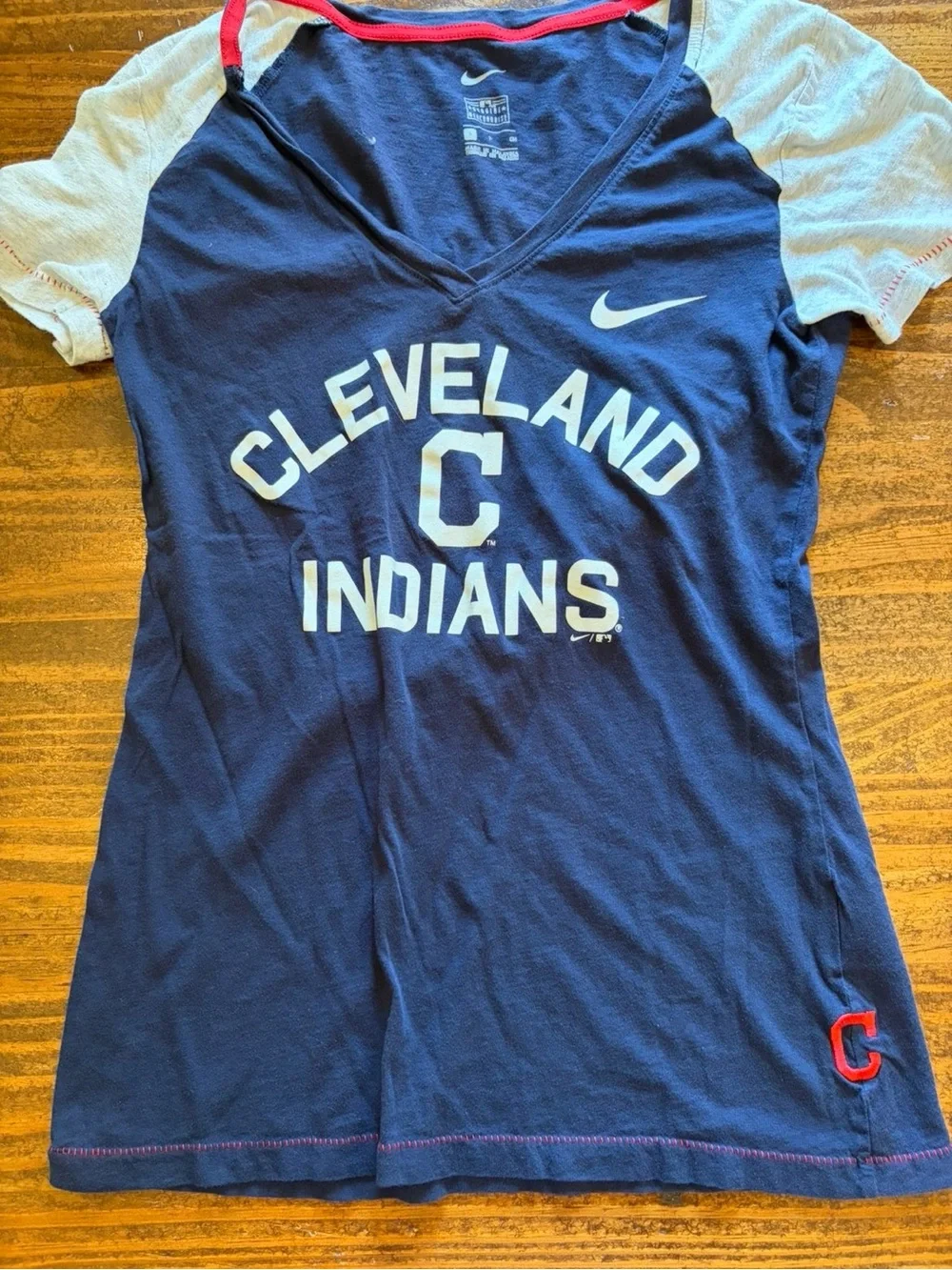 Nike Navy Tee with Red Trim and White Logo